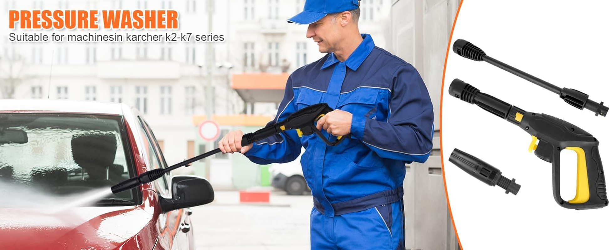 YUET Pressure Washer Quick Connect Trigger Gun with Wand Dirt Lance Adjustable Spray Nozzle, Fit for Karcher 2009 or Later K Series K2 K3 K4 K5 K7 Cleaning Hose Quick Release System, 2175PSI / 150Bar image number 4