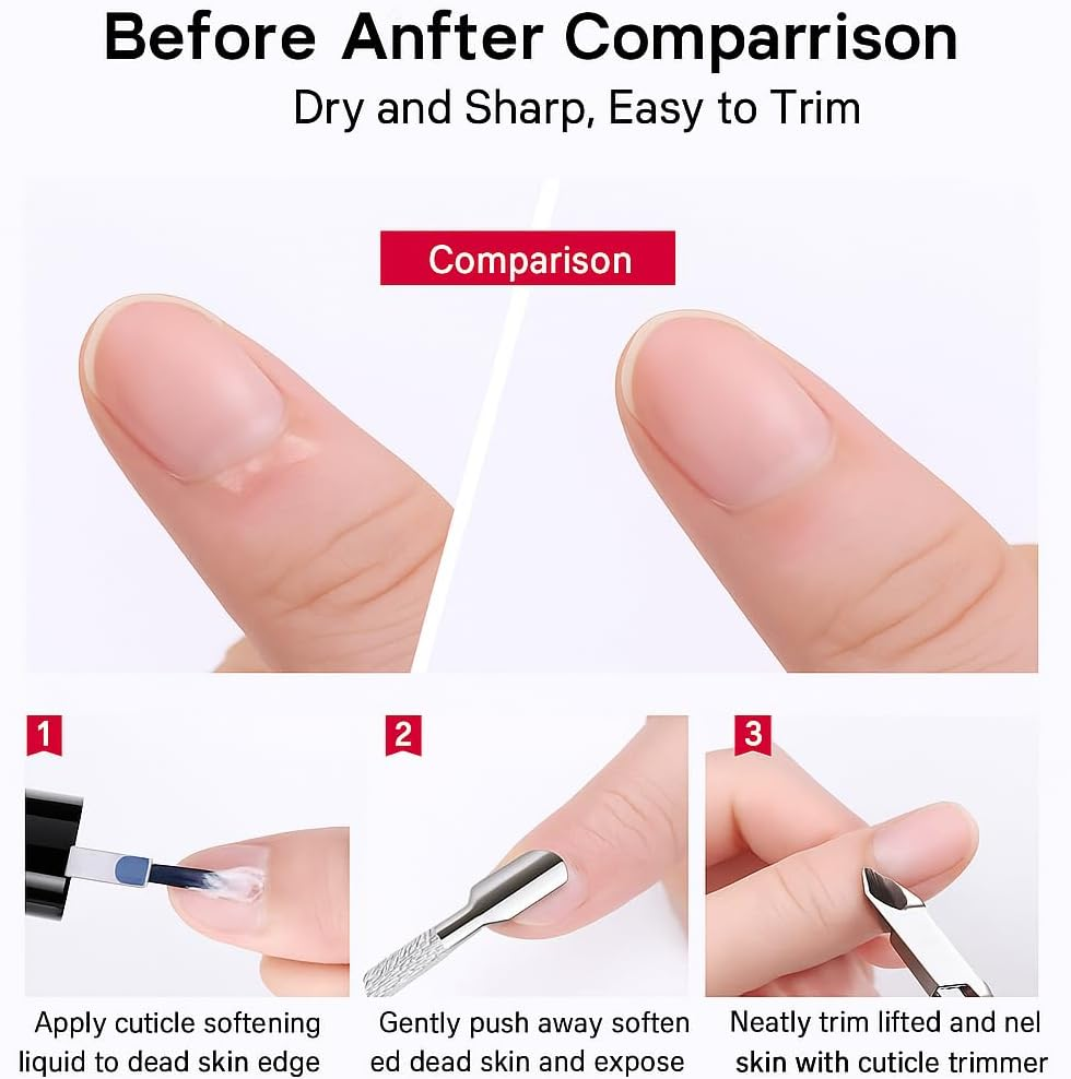 SYGELER Professional 3-In-1 Stainless Steel Cuticle Trimmer Set &ndash; Precision Cuticle Pusher & Nippers for Salon-Perfect Manicure/Pedicure &ndash; Hypoallergenic Nail Care Kit for Sensitive Skin image number 4