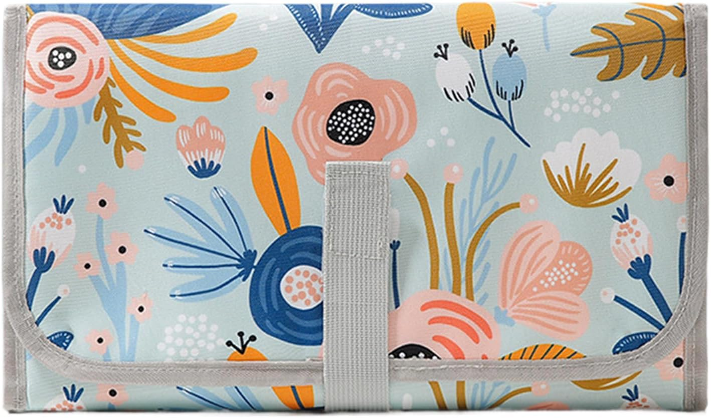 Baby Changing Mat | Diaper Changing Mat Waterproof - with Wipes Pocket, Foldable Stroller Accessories for Hospital Camping Daycare Nursery Dad Mom Postpartum