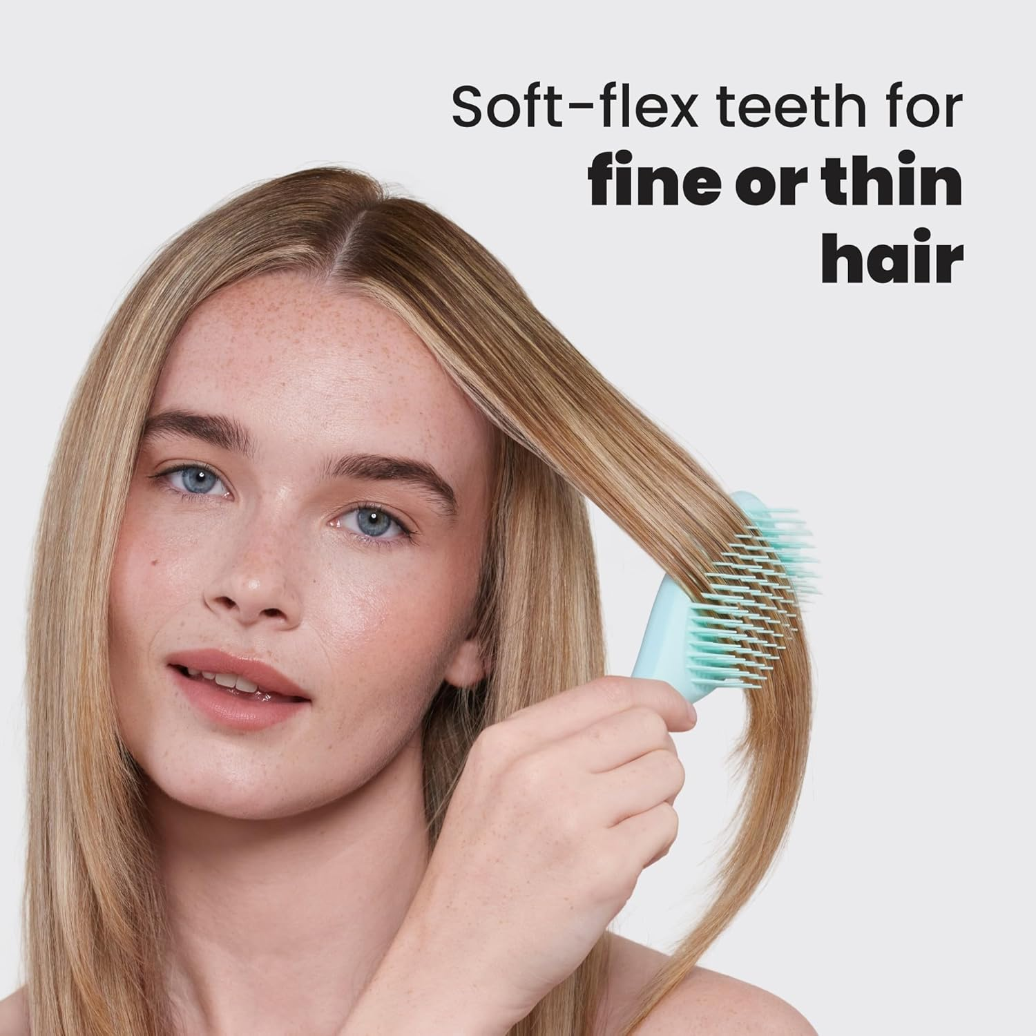 Tangle Teezer Mini Ultimate Detangler Fine and Fragile, for Wet and Dry Hair, Detangling Brush for Thin and Fine Hair, Optimal Brush for Kids and Travel, Jade Lagoon image number 6