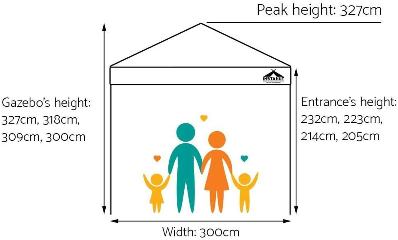Instahut Gazebo 3X3, Pop up Camping Tent Marquee Folding White Gazebos Garden Outdoor Wedding Party Canopy Patio, Water Resistant and UV PU Coating image number 4