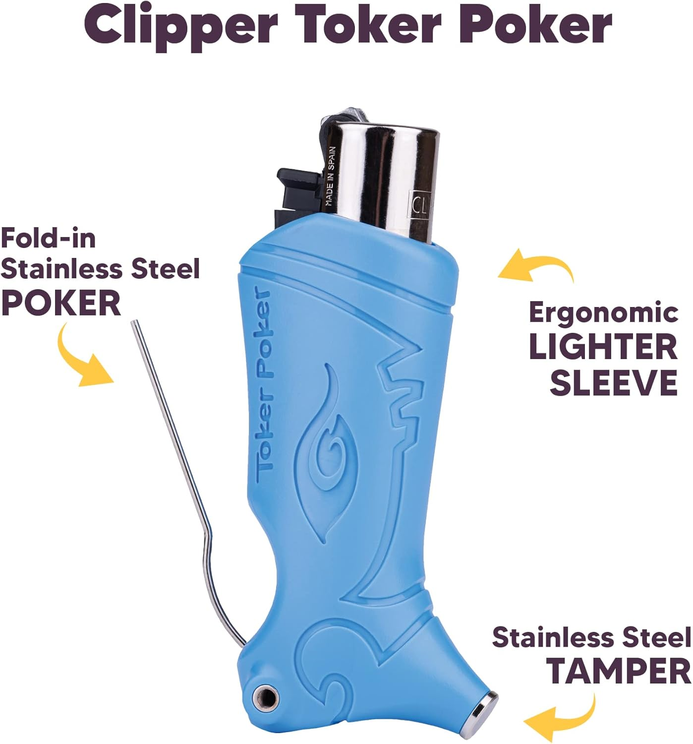Toker Poker - Clipper Lighter Case - Black, All Inclusive Tool for Camping and Other - by Toker Poker