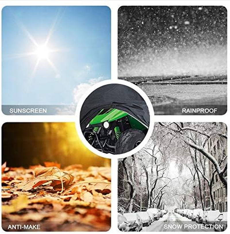 Indeed BUY ATV Cover Waterproof, 420D Heavy Duty Ripstop Material Black Protects 4 Wheeler from Snow Rain or Sun,102'' X44'' X 48'' image number 3