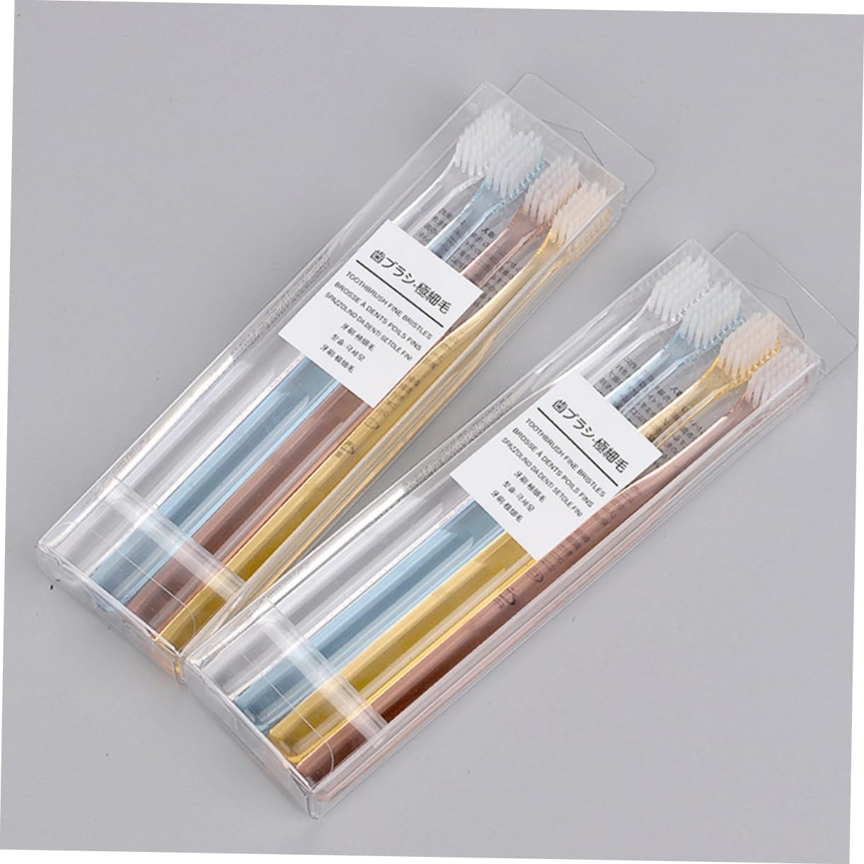 SEWOART 8Pcs Soft Bristle Toothbrushes Small Head Crystal Design 2 Boxes Assorted Colors Suitable for Travel and Home Use Adult Oral Care image number 2