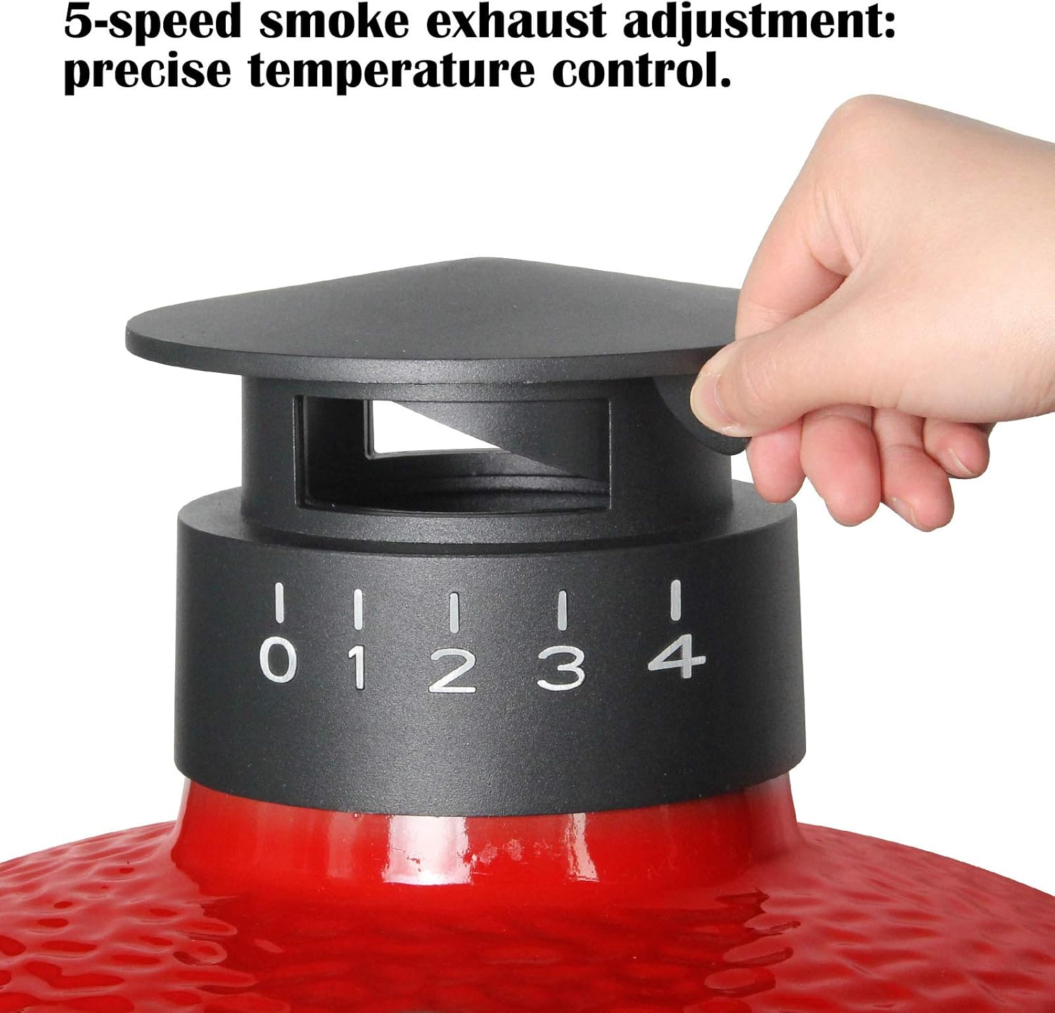 Umbrella Cast Iron Cap for Kamado Joe Classic & Big Joe Series - Replacement Dual Function Metal Chimney Top Parts image number 2