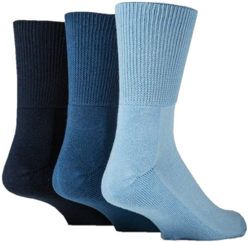 IOMI FOOTNURSE Non-Binding Bamboo Blend Diabetic Socks - Cushioned Foot - Unisex - Comfortable and Therapeutic - 3 Pairs (Black) image number 2