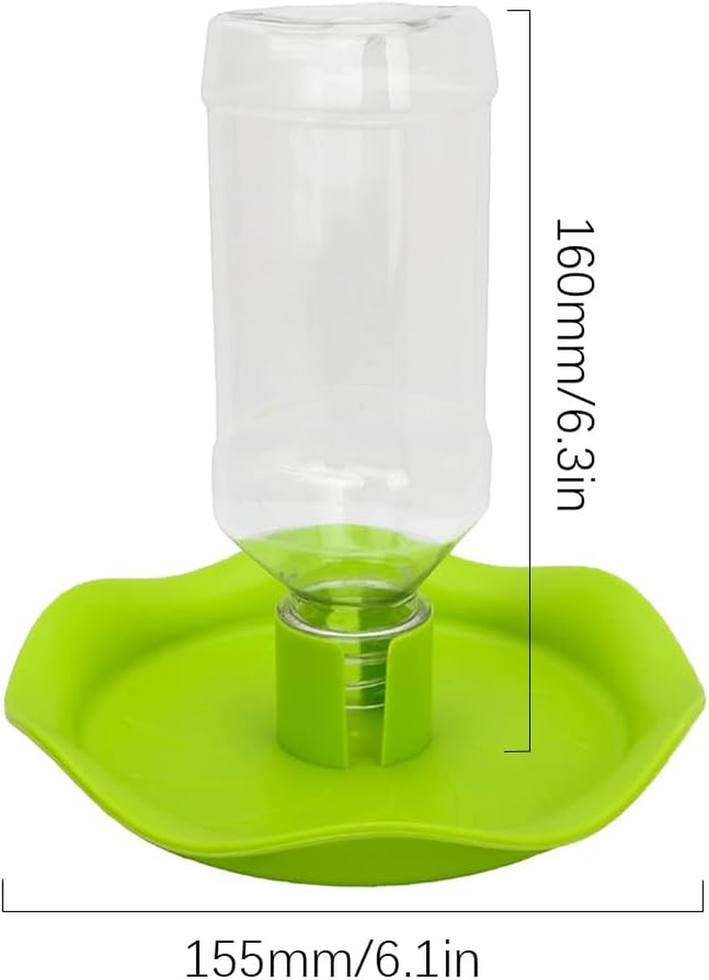 NUZAMAS Automatic Reptile Feeder Tortoises Dispenser with Bottle Reptile Water Dispenser Water Bowl Feeding Dish Feeding Accessories for Lizards Green image number 2
