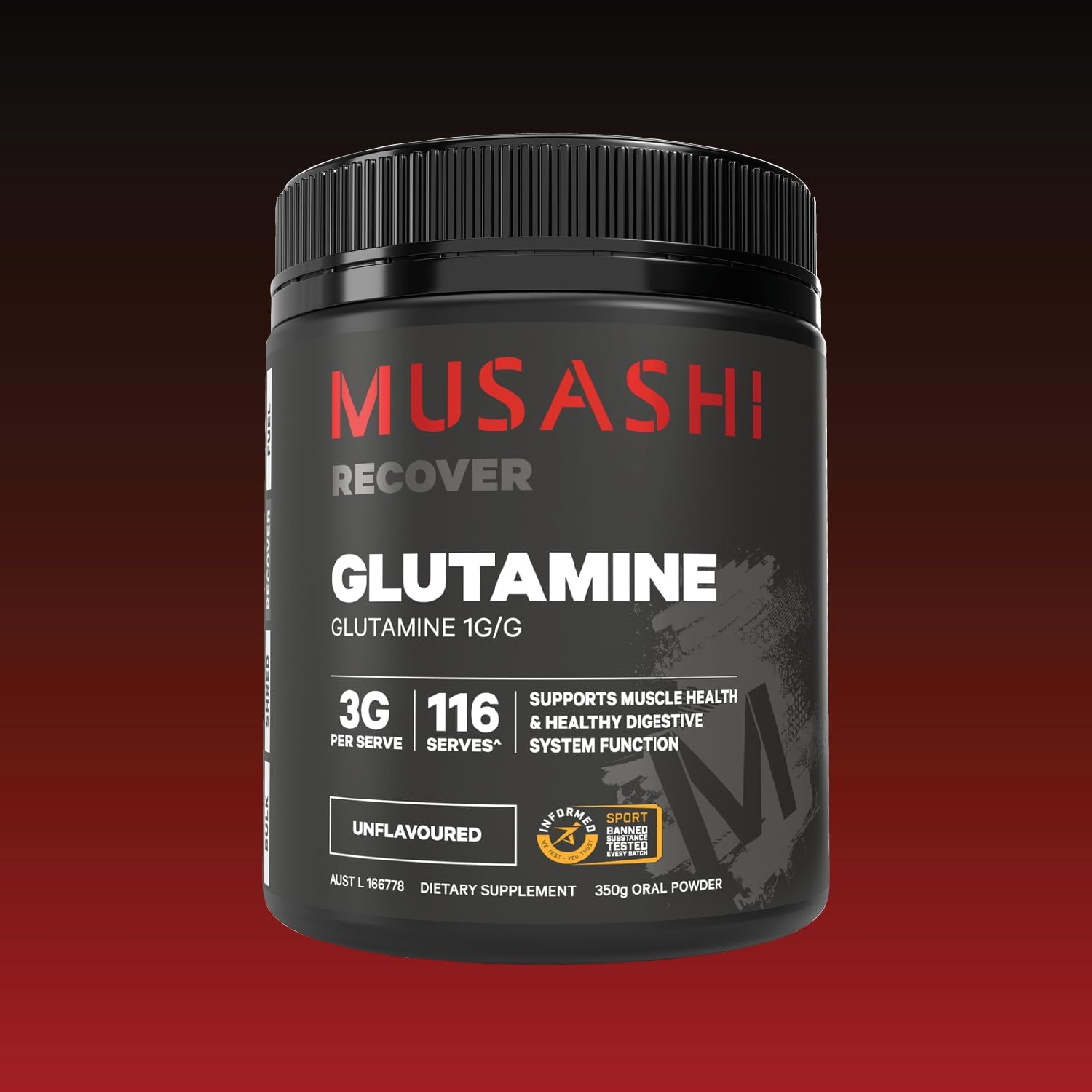 Musashi Unflavoured Glutamine Powder 350 G image number 1
