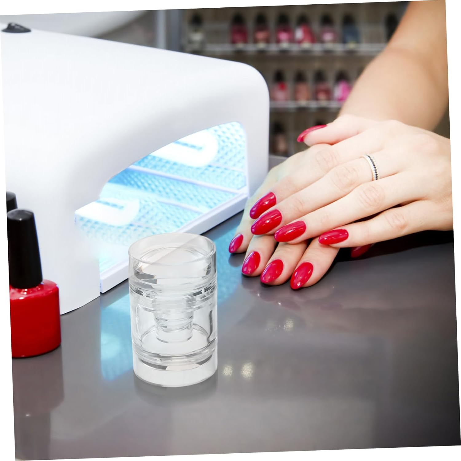 SOESFOUFU 2Pcs Nail Stamping Silicone Stamper Transparent French Tip Manicure Tool Portable Soft Jelly Printer for DIY Nail Art Salon Use image number 2