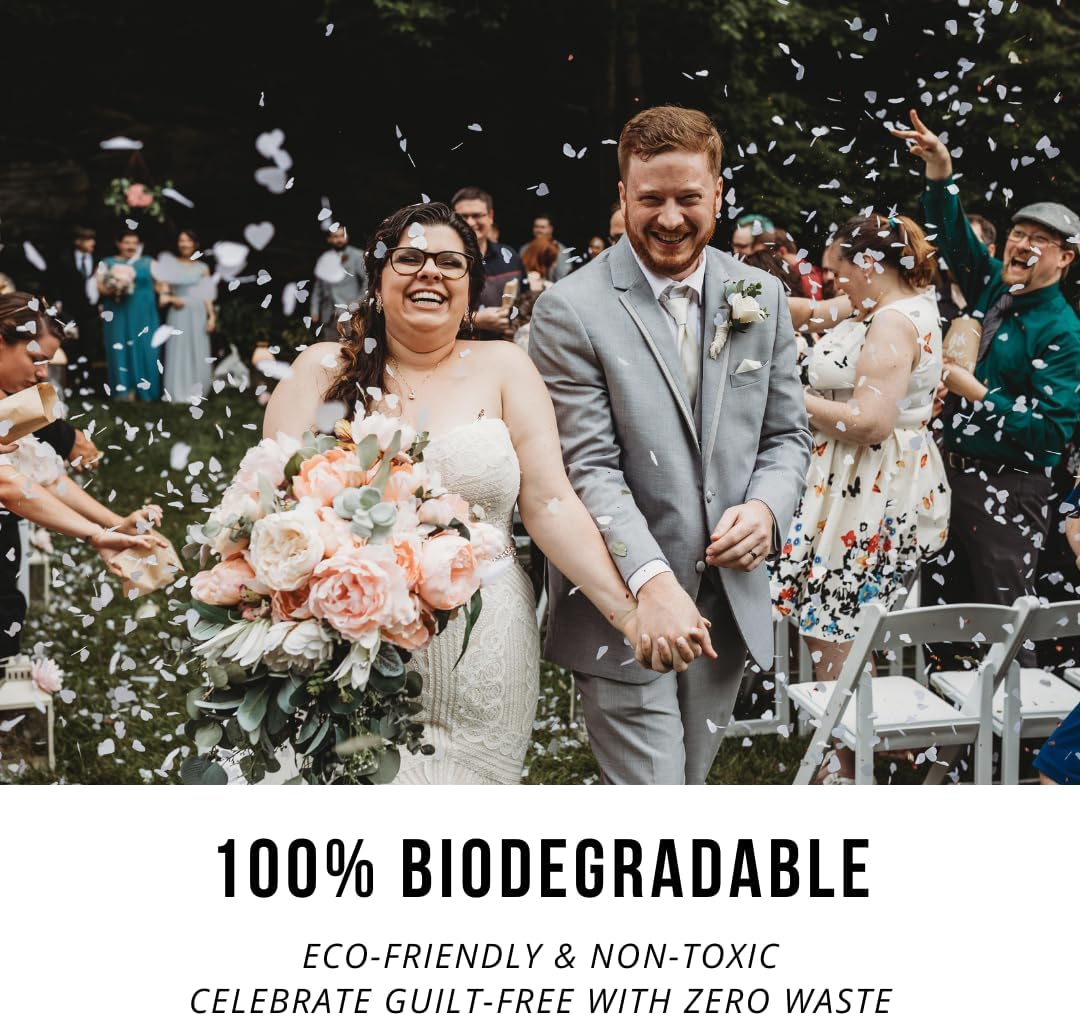 Dissolving Eco-Friendly Biodegradable Wedding Confetti, Sustainable 40G Rice Paper Circle Confetti, Water Soluble, Venue-Safe for Outdoor Weddings, Parties & Celebrations - White Rice Paper image number 5