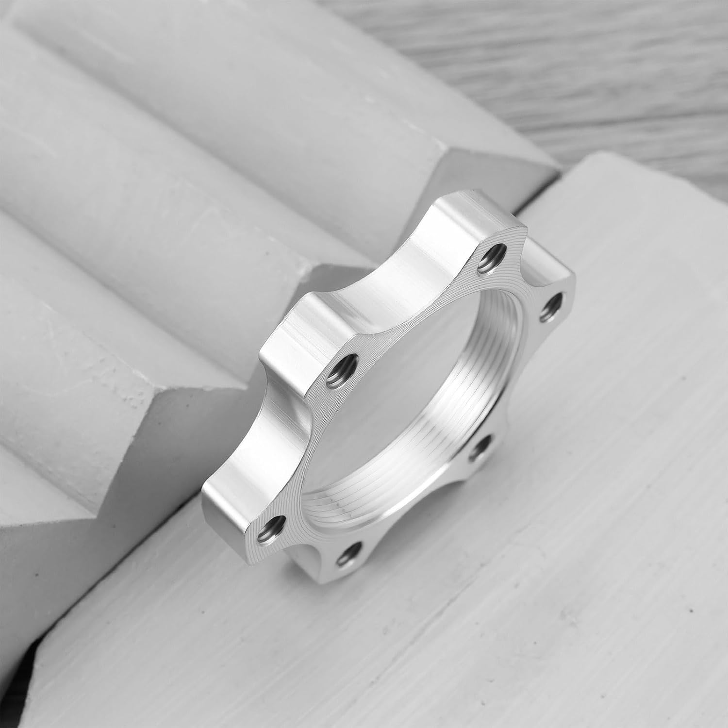 Emsea 8Pcs Bike Freewheel Threaded Hubs Disk Brake Rotors 6 Bolt Flange Adapters Aluminium Alloy Brake Thread Conversion Rotors image number 2