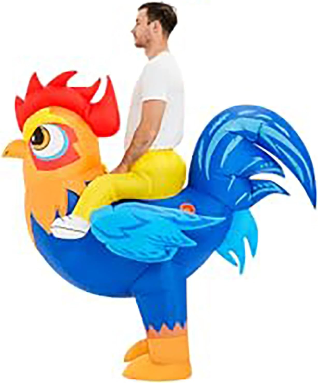 Kapeicamper Inflatable Chicken Costume - Funny Rooster Riding Halloween Blow up Costume for Men and Women image number 6