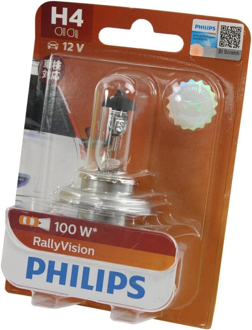 Philips 12V 130/100W H4 Rally Vision Headlight Bulb Blister Pack