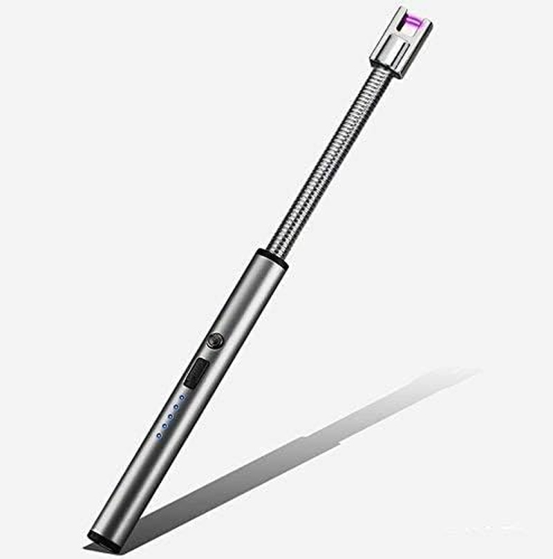 Kitchen ARC Flameless USB Kmest Lighter BBQ Windproof Portable Candle Rechargeable (Silver)