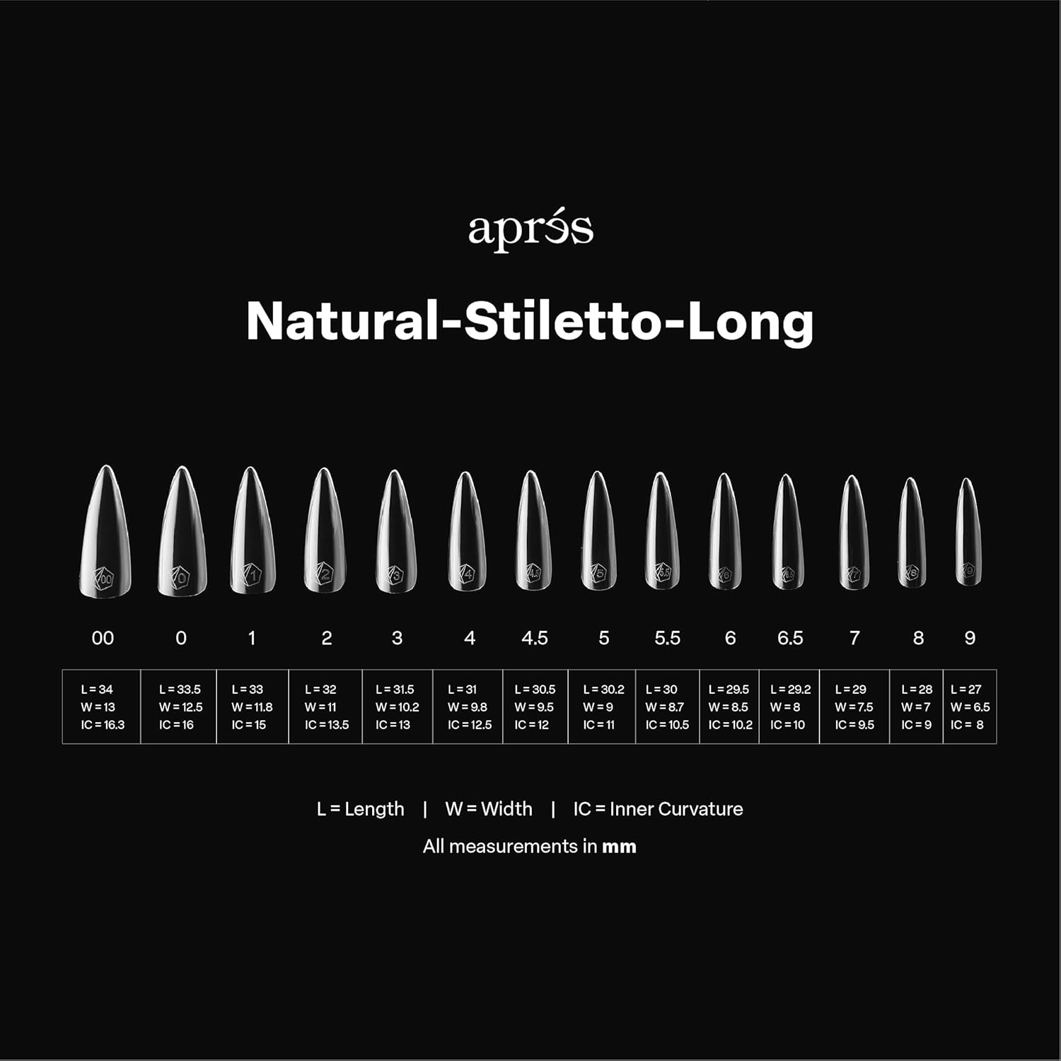 Apres Gel-X&reg; Stiletto Box of Nail Tips | 280 Gel-X Tips, Soft Tips, 14 Sizes 00-9 | Half-Sizes Included (Natural Stiletto Long, 280 Count) image number 2