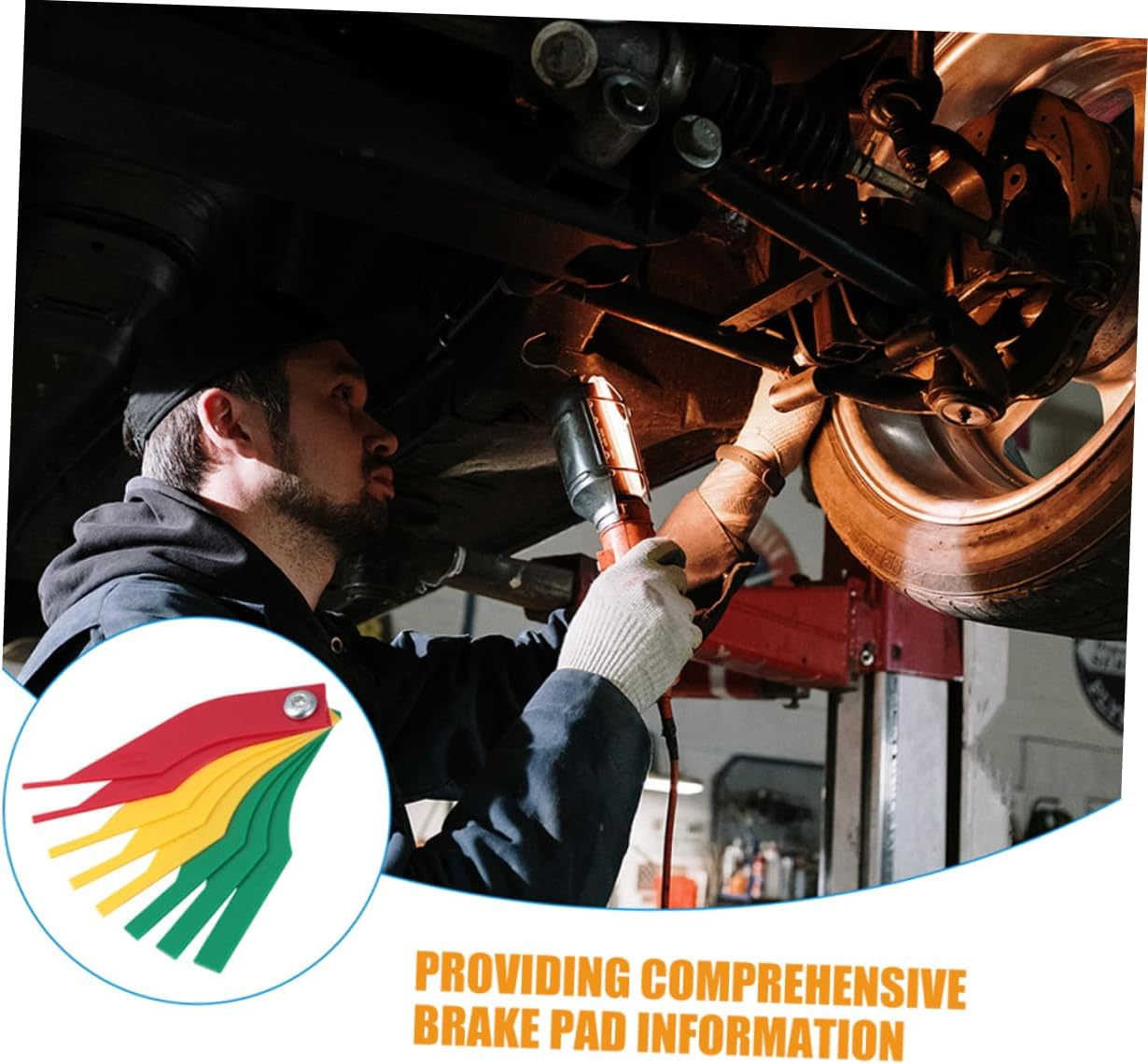 3Pcs Brake Pad Gauge Tool Car Brake Pad Measuring Thickness Gauge Ruler Kit for Automotive Wear Detection and Drum Measurement Maintenance