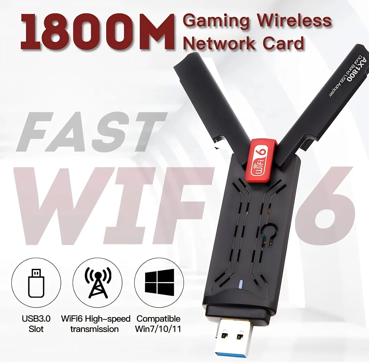 USB Wifi Adapter Wifi 6E Adapter, 5400Mbps Wireless Network Adapter, 2.4/5/6Ghz Tri Band USB 3.0 Wifi Dongle, for Desktop Laptop Pc High Speed AXE5400 Wifi 6E USB Network Adapters image number 4
