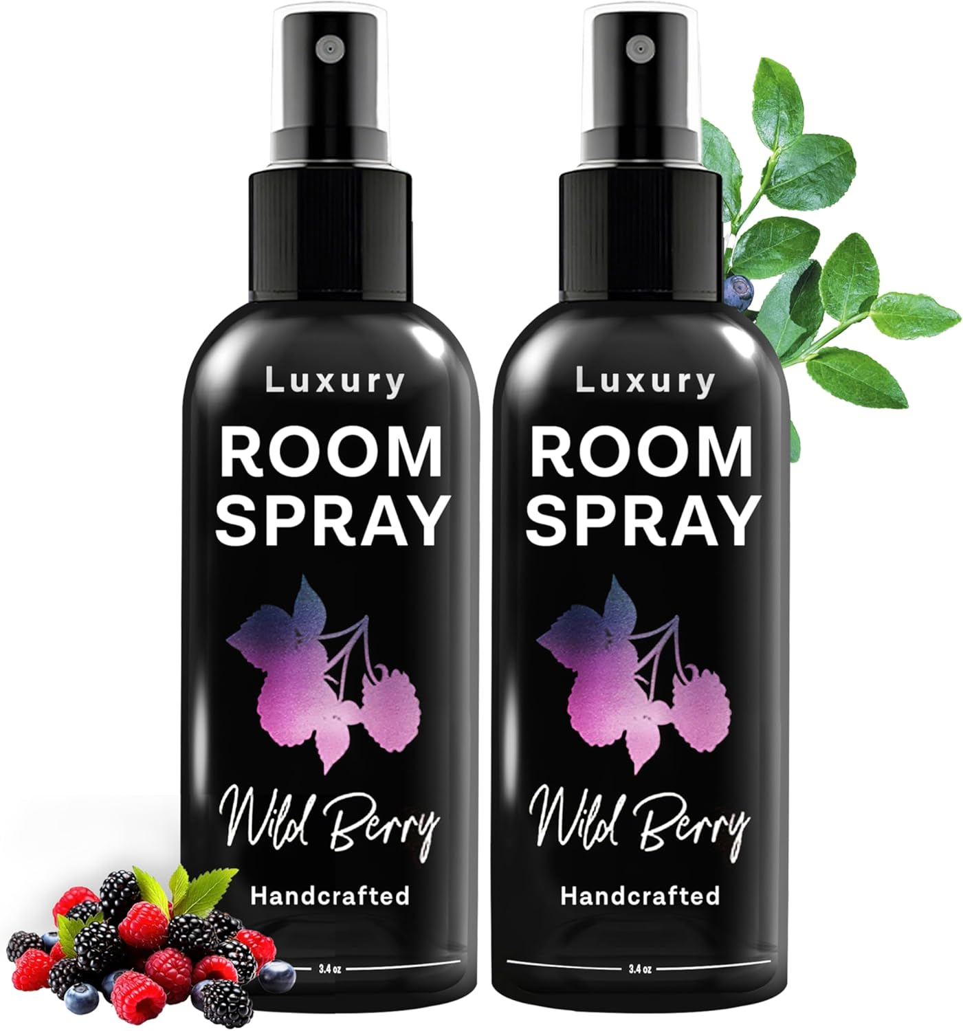 605Products - Wild Berry Air Freshener - Room Spray for Home, Bathroom, and Bedroom - Long Lasting Odor Eliminator with Essential Oils and Natural Ingredients - Home Fragrance Essential - 2 Pack image number 1
