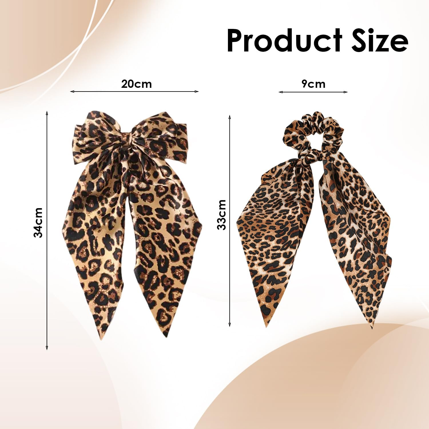 1 Leopard Print Hair Clip and 1 Leopard Print Hair Scrunchie Vintage Hair Accessories Elee Hair Clips Satin Hair Clips Hair Accessories
