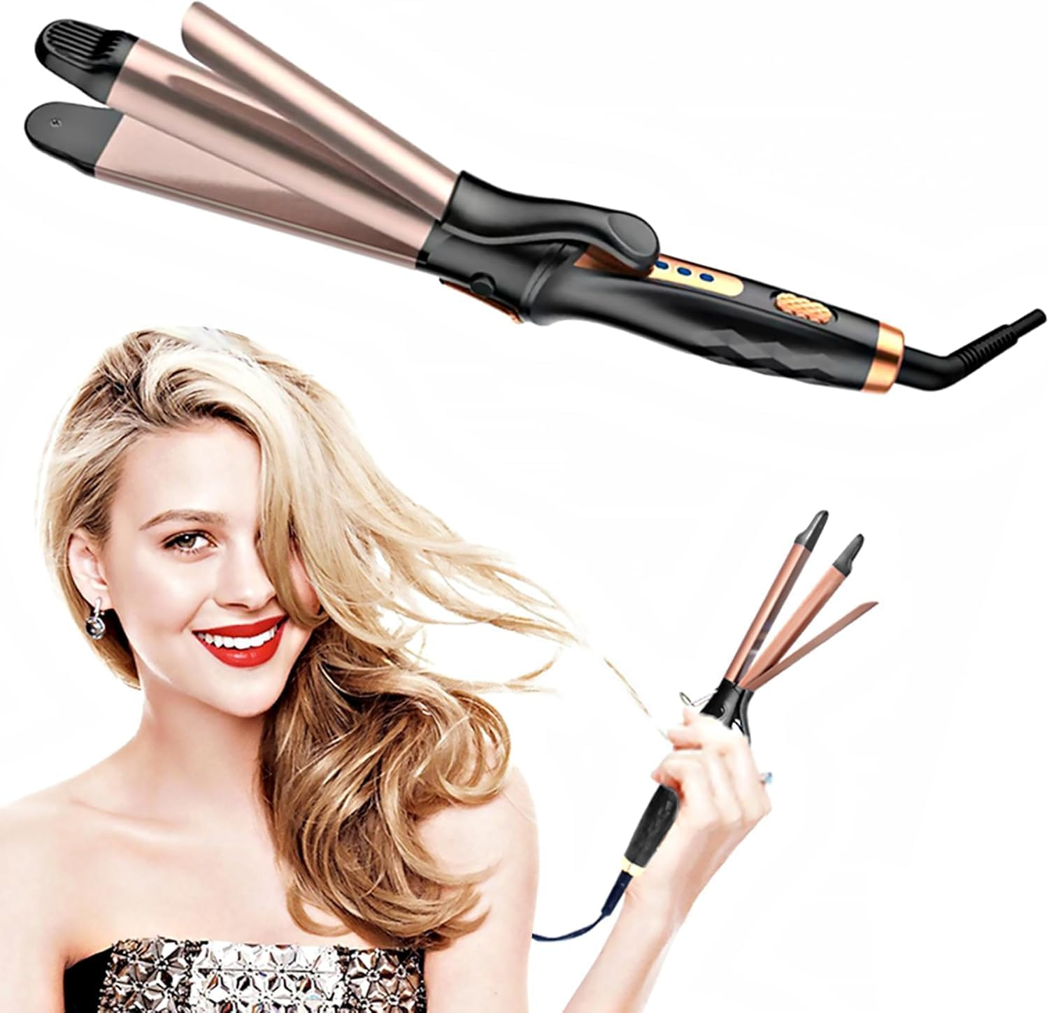 Hair Straightener 2-In-1 Curling Iron,Fotrsdku Ionic Brush Hot Comb Curling Iron with Smooth Gloss Coating,Flat Iron Hair Straightener for Silky Smooth Hair,For Curl/Wave/Straighten Hai image number 2