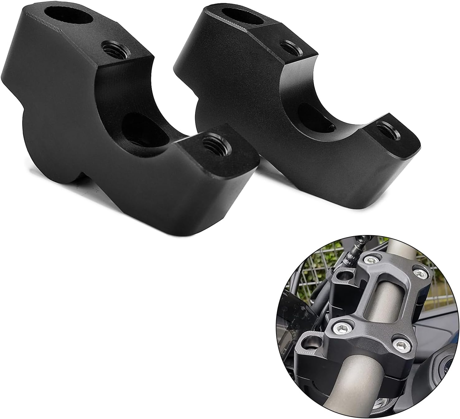 Motorcycle Handlebar Handle Bar Riser Heighten Compatible with Honda NX500 CB650R CB300R CB250R CB500F CB500X (Black)