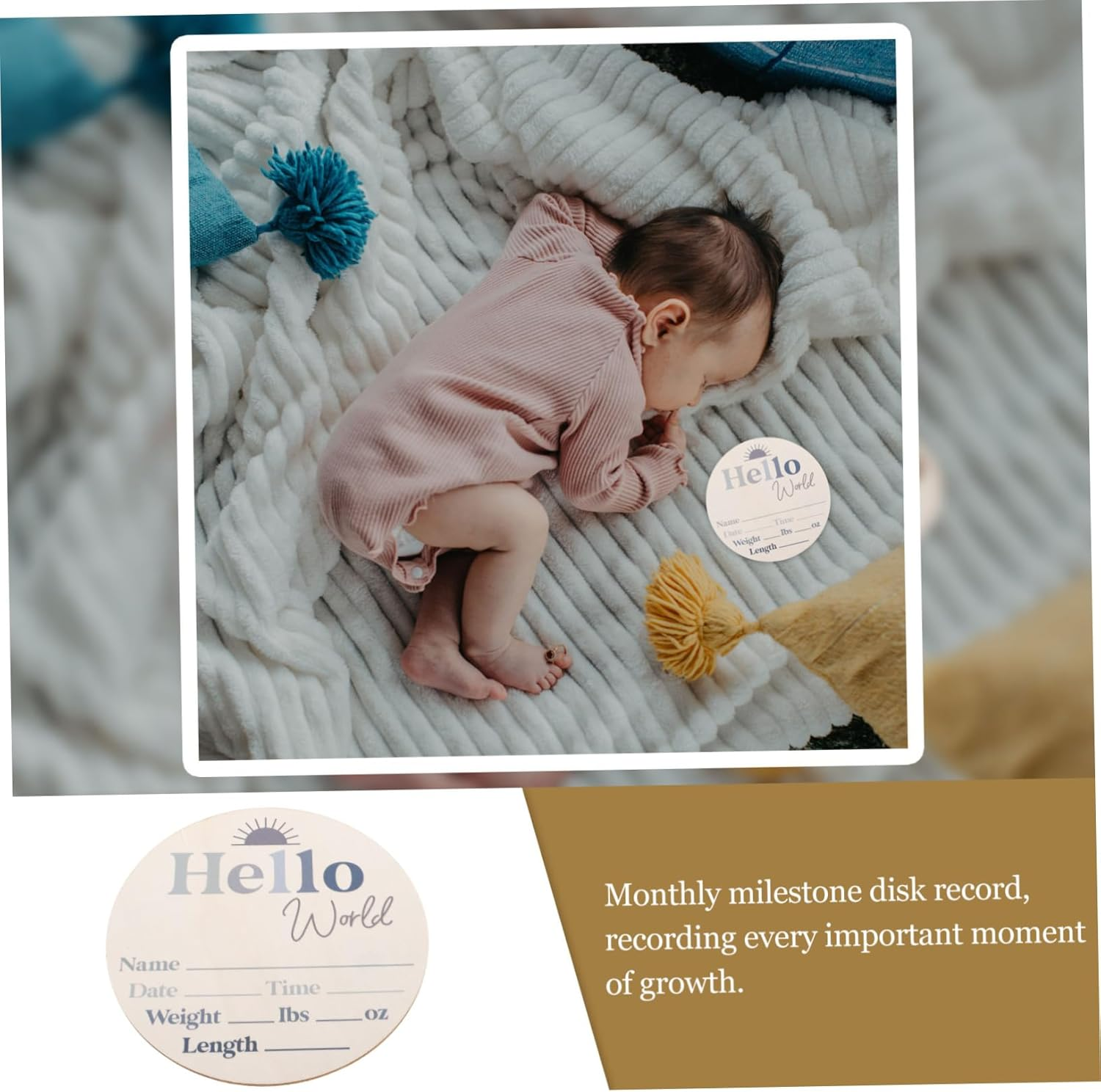 Unique Floral Design Milestone Discs Shower Props Wood Table Decor Elegant Nursery Decor Parent