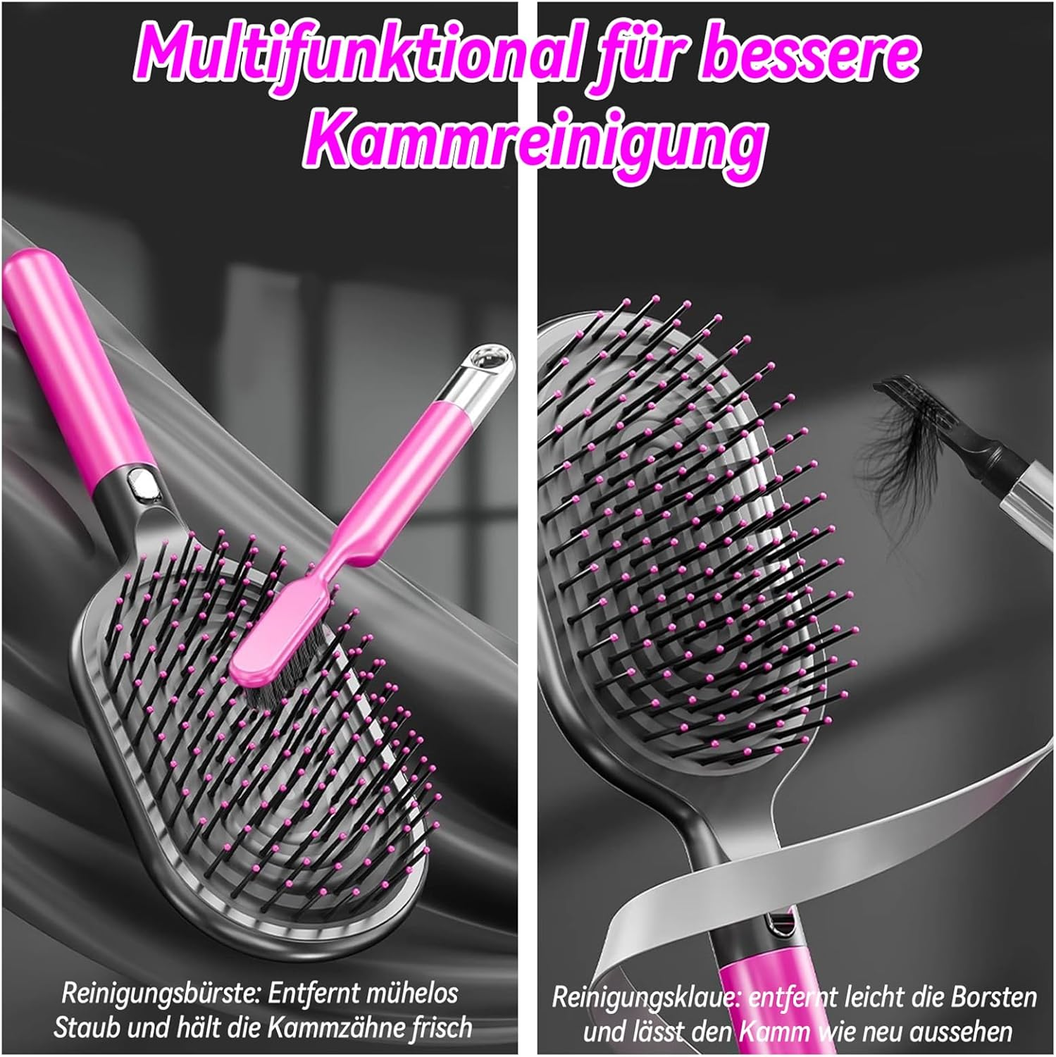 Yeelan Hair Brush without Pulling, Curl Defining Brush, Curl Brush for Massaging the Scalp, Detangler Brush with Cleaning Brush, Wet Brush for Dry and Wet, Hair Brush for All Hair Types image number 4