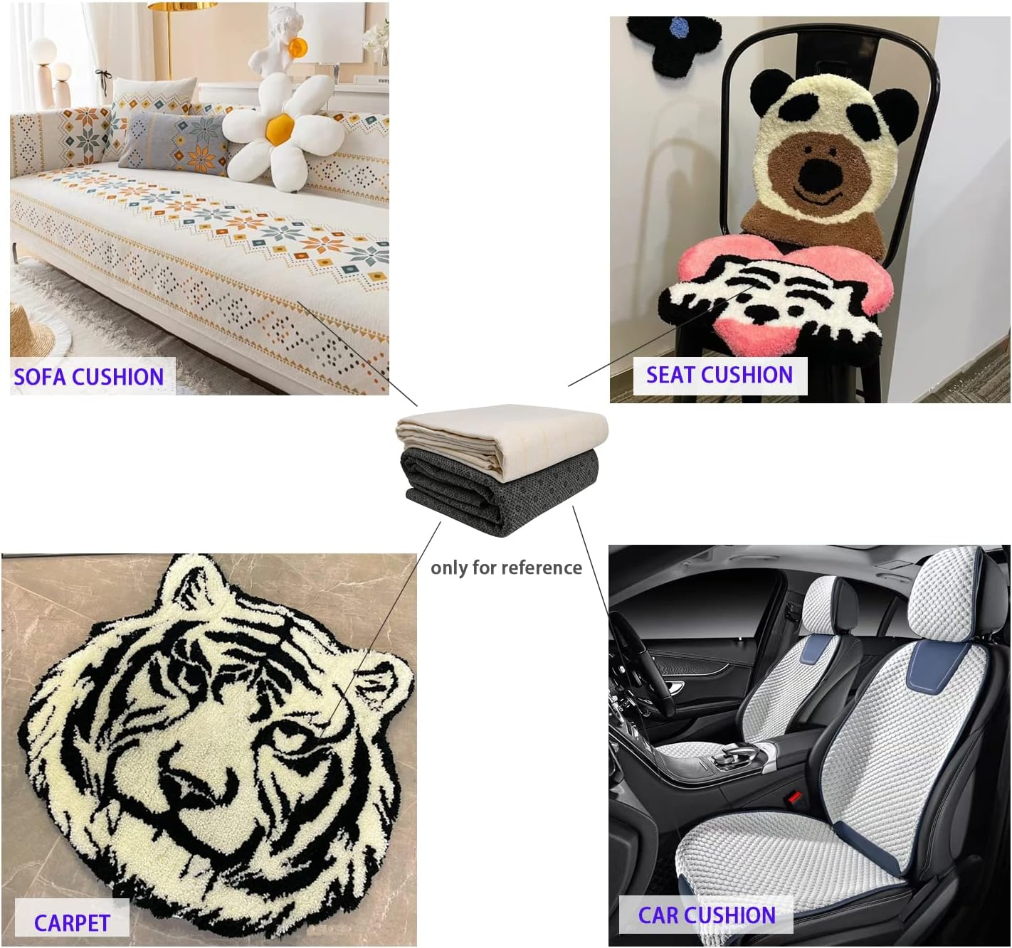 83''X39'' Primary Tufting Cloth with Marked Lines, 70.9''X31.5'' Tufting Rug Backing Fabric, Large Monk Cloth Kit,Rug Tufting Supplies,Rug Making Supplies White image number 2