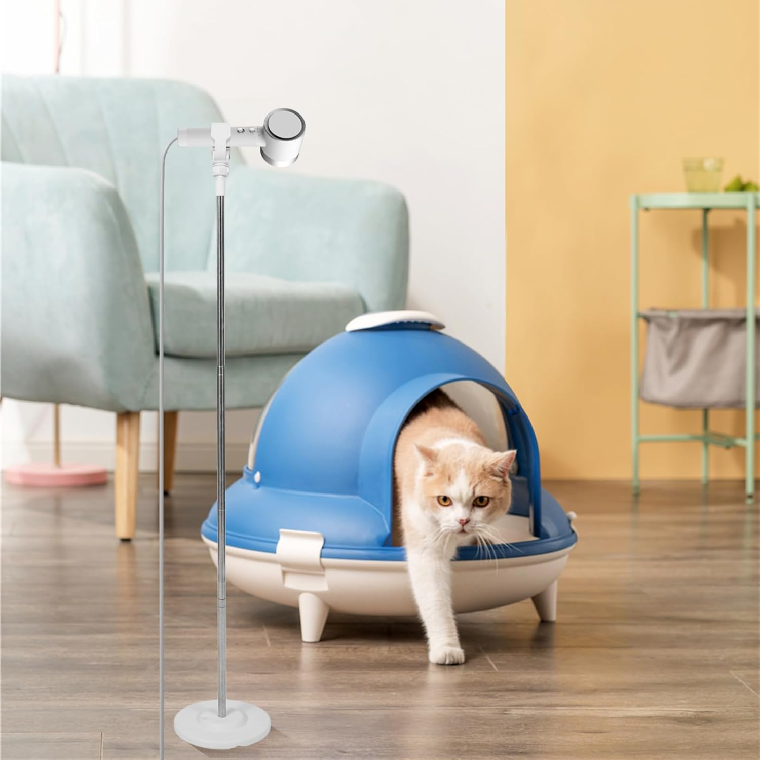 VANZACK Dog Hair Dryer Stand Adjustable Height Hands Pet Grooming Holder Sturdy Design Convenient Floor Rack for Dogs and Cats image number 6