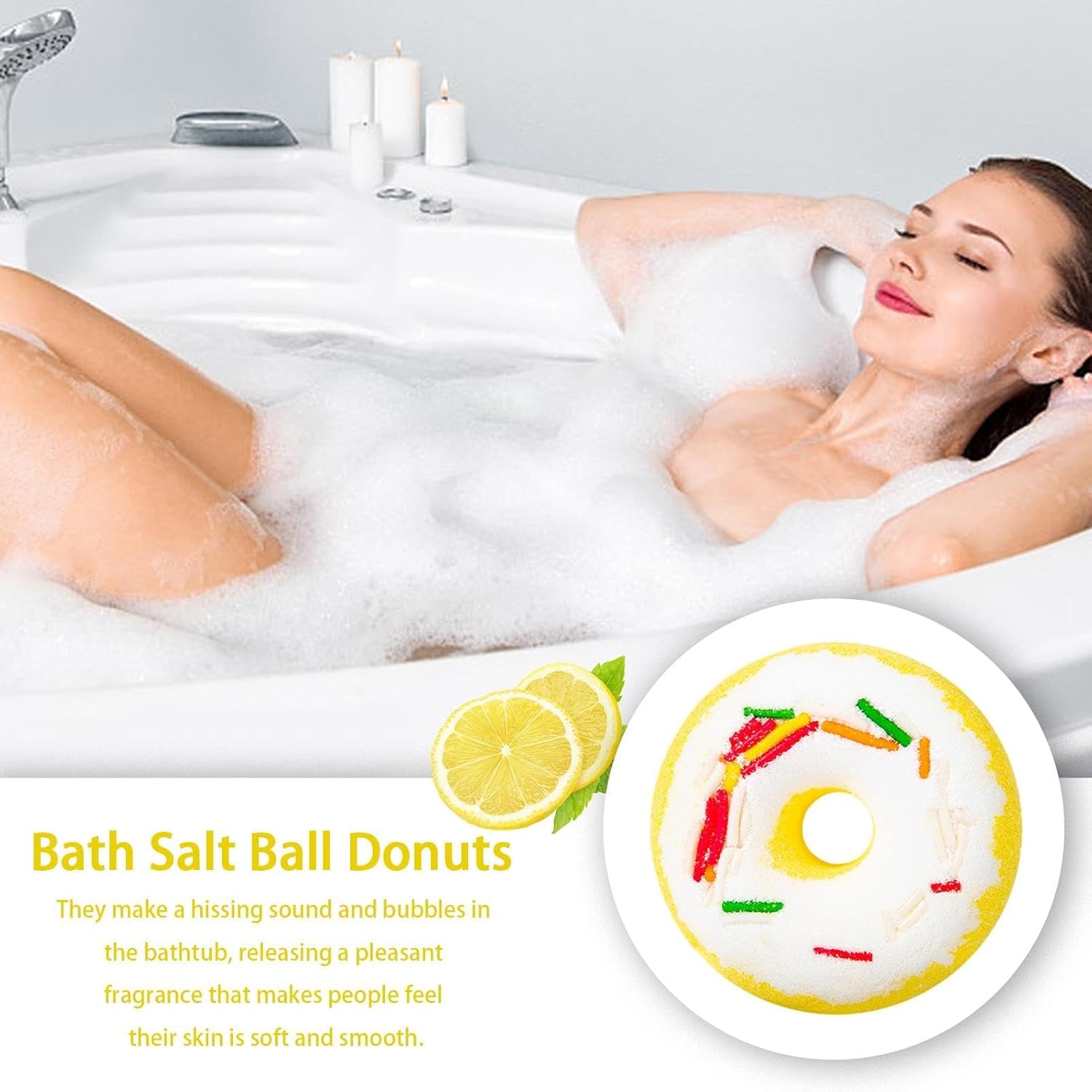 Shower Bombs Aromatherapy,Shower Steamers Aromatherapy - Shower Fizzies, Donut Design, Christmas Stocking Stuffer, Birthday Mothers Day S - Lavender image number 6