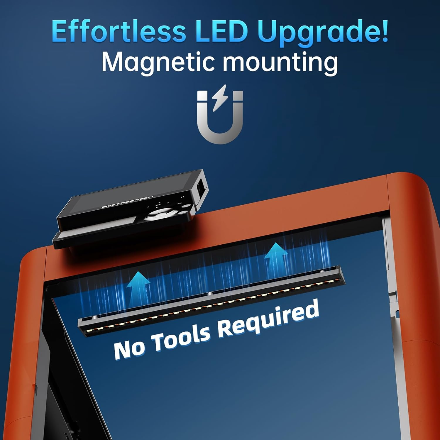 BIQU Panda Lux LED Strip Light Upgrade Kit for 3D Printers Bamboo-Lab P1S P1P X1C X1E, 5V 0.3A Led Light Bar, Magnetic Installation image number 5