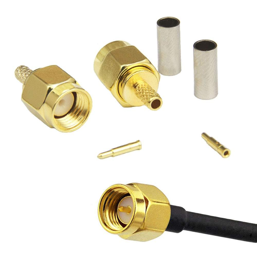 Antallcky 10Pcs SMA Male Connectors & Crimping Tool Kit - Red - Mc1003 - SMA Connector Crimping Tool Kit image number 2