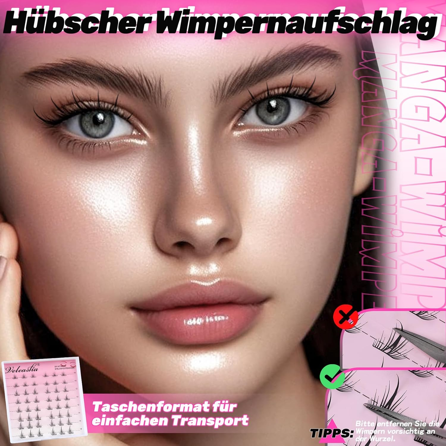 Veleasha Manga Lash Clusters Wispy Anime Cluster Lashes Laser Tech Spiky Design Eyelashes Cluster 10-14 Mm Super Lightweight DIY Eyelash Clusters (Petalsway) image number 5