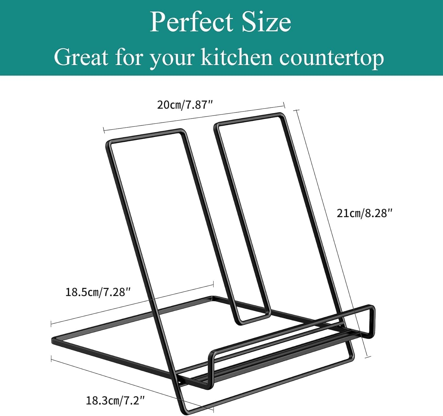 NOAEOU Cookbook Stand Holder for Kitchen Counter, Recipe Book Stand for Reading Hands Free (Black) image number 5