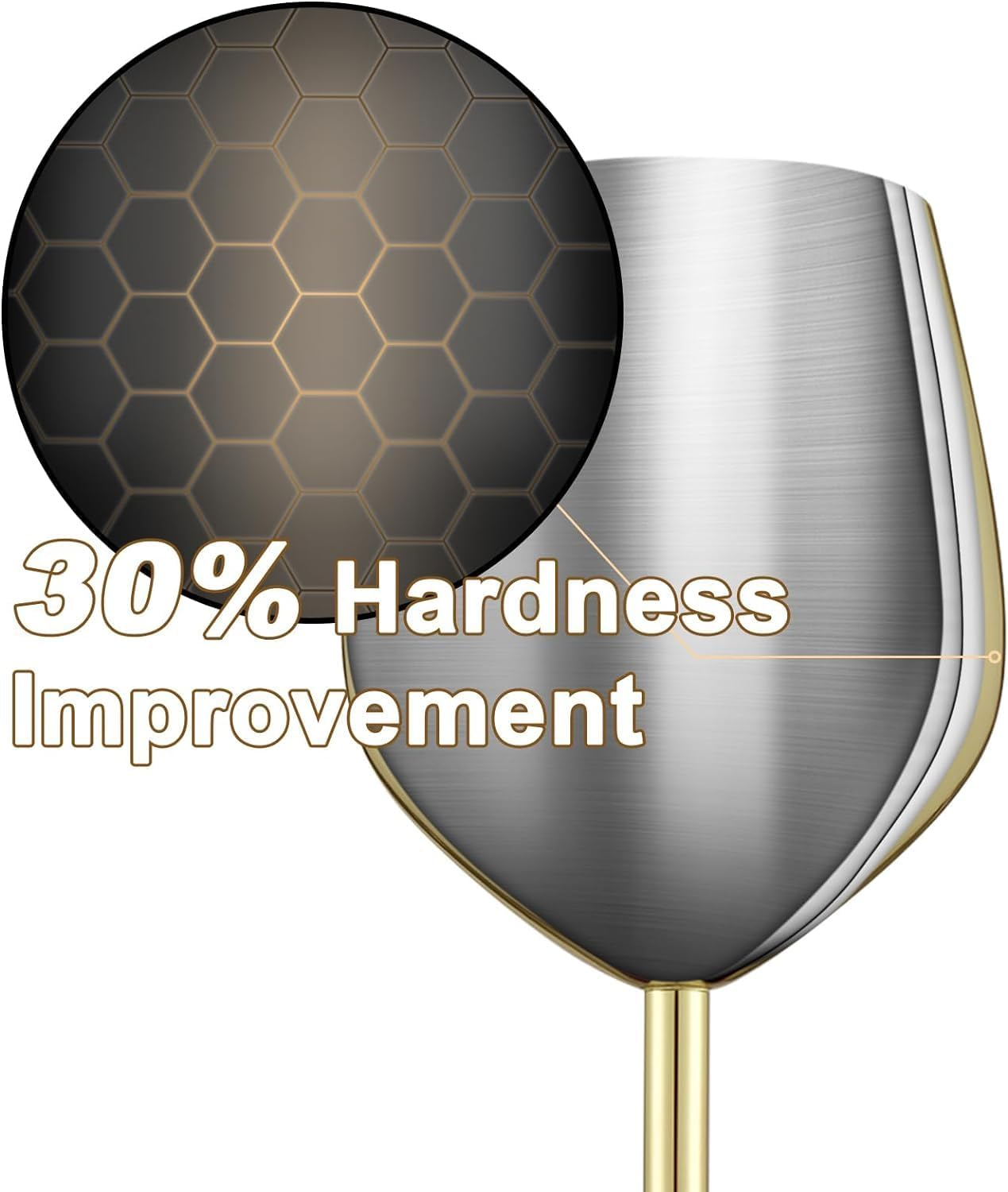 Stainless Steel Wine Glass - 18 Oz - Unbreakable Wine Glasses for Travel, Camping and Pool, Unique and Cool Portable Metal Wine Glass for Outdoor Events, Picnics (Gold, (Pack of 2)) image number 6