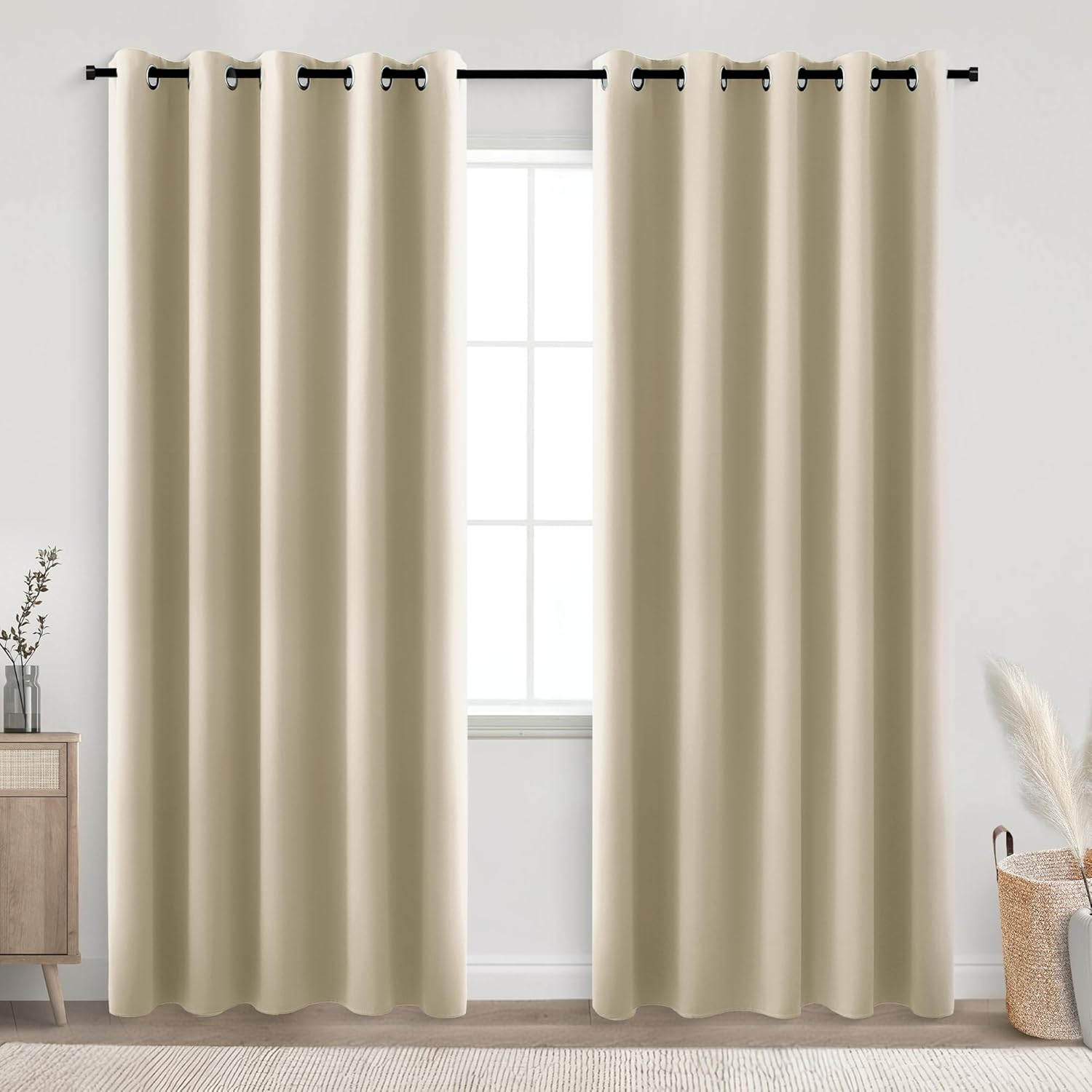Burnt Orange Blackout Curtains for Living Room 2 Panels Set 84 Inches Long Grommet Thermal Black Out Window Drapes for Bedroom Patio Sliding Glass Door Vertical Blinds Home Office Decor,84 Inch Length