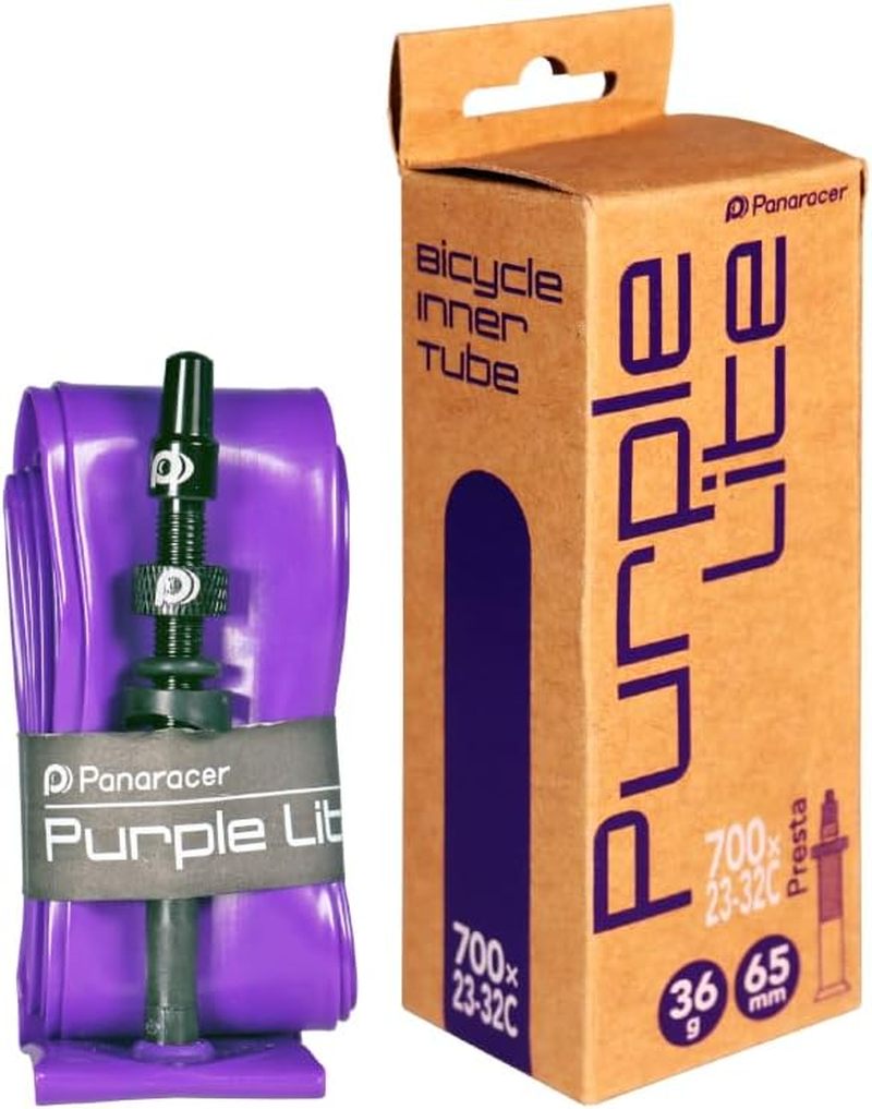 Panaracer Purple Light TPU Tube, 27.6 X 0.9-1.2 Inches (700 X 23-32 C), 32-47C, Presta Type, 2.6/3.3 Inches (65/85 Mm), Metal Bulb, Ultra Lightweight image number 2