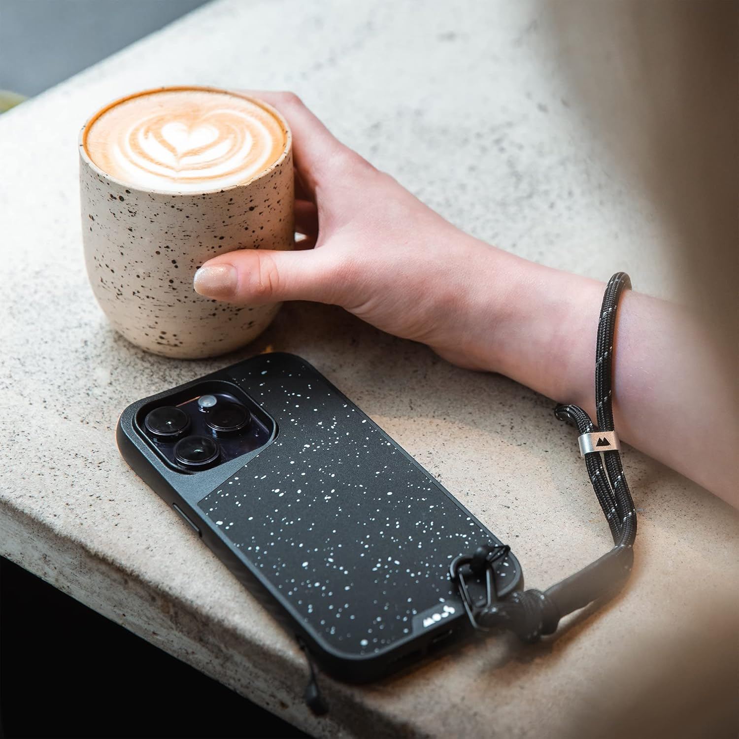 Mous &ndash; Phone Lanyard Crossbody with Detachable Wrist Strap &ndash; Black/Purple/Sage Green - PARENT, Black - Purple image number 4