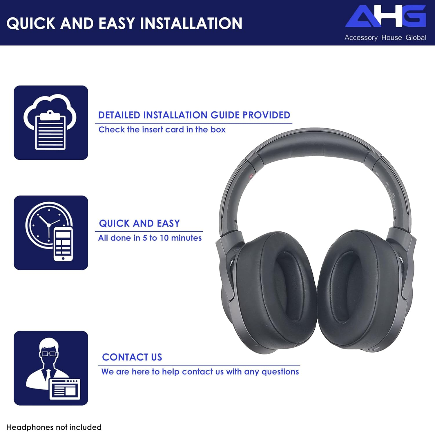 Replacement Ear Pads Compatible with Sony WH-H900N H.Ear on 2 and Sony H.Ear on MDR-100ABN Headphones (Black)