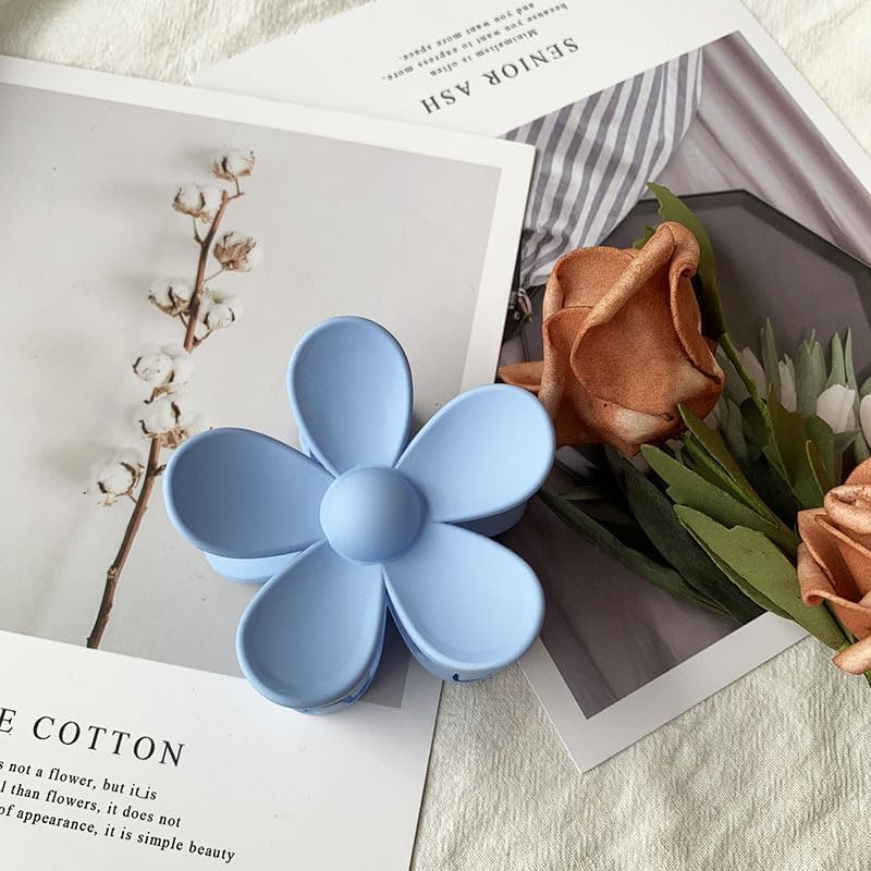 Blue Hair Claw Clips Flower Hair Clips &ndash; Big Cute Claw Clips, Large Hair Clips Strong Hold for Women Thin Hair for Women Thick Hair, Clips Hair Accessories image number 5