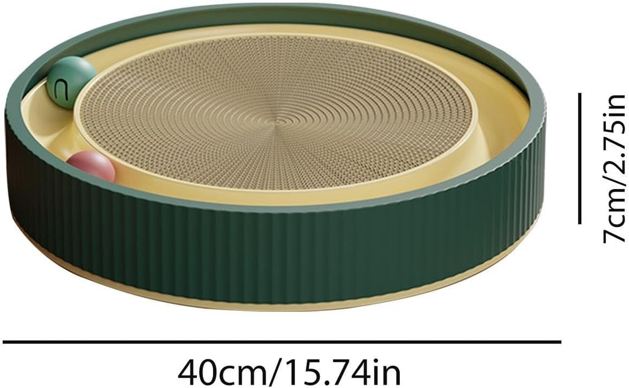 Cat Scratch Pad, Cat Scratcher Pad with Interactive Balls, Cat Scratching Board, round Cat Scratching Board, Cat Scratching Cardboard, Durable Cat Toy Ball Track for Furniture Protection, Supports Pet image number 5