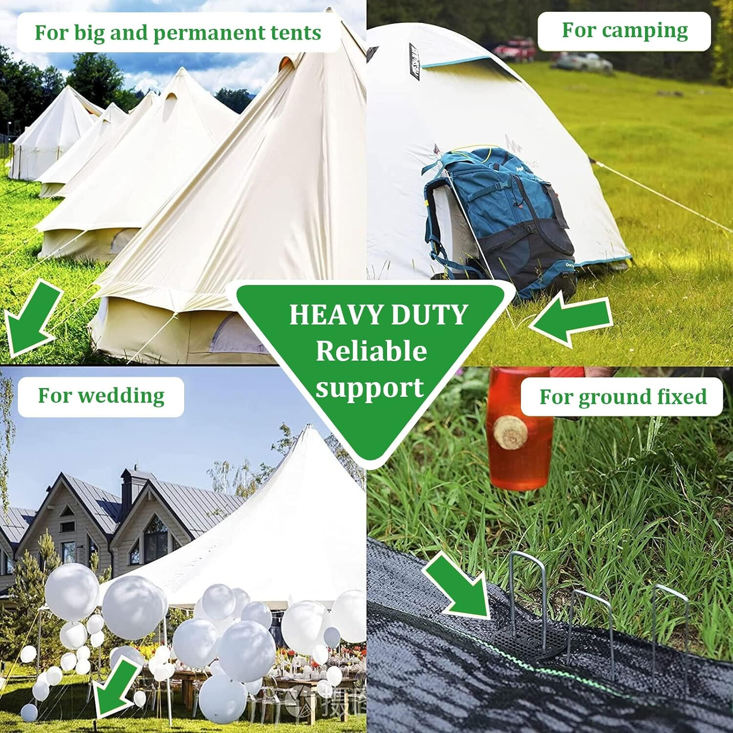 Garden Staples, 30 Pcs Stakes Heavy Duty, U Shaped Galvanized Pins for Garden Sod for Lawn Securing Ground Fabric (Silver)