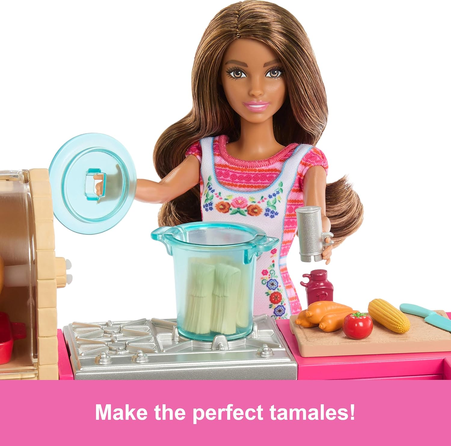 Barbie and Teresa Recipe for Friendship Teresa Fashion Doll & Kitchen Playset with 20+ Accessories Including Color-Change Cookies image number 3