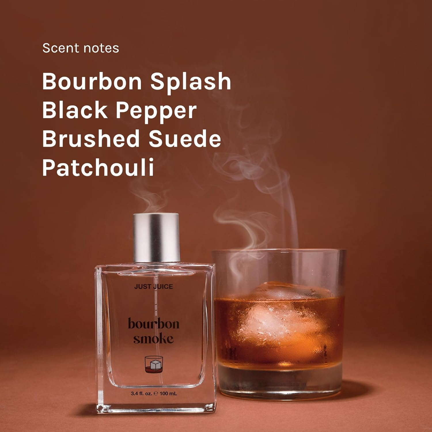 Just Juice Bourbon Smoke - Spicy, Warm Vanilla Perfume for Women and Men - Amber Mini Travel Perfume with Black Pepper, Cedar, Suede - 0.33 Oz image number 4