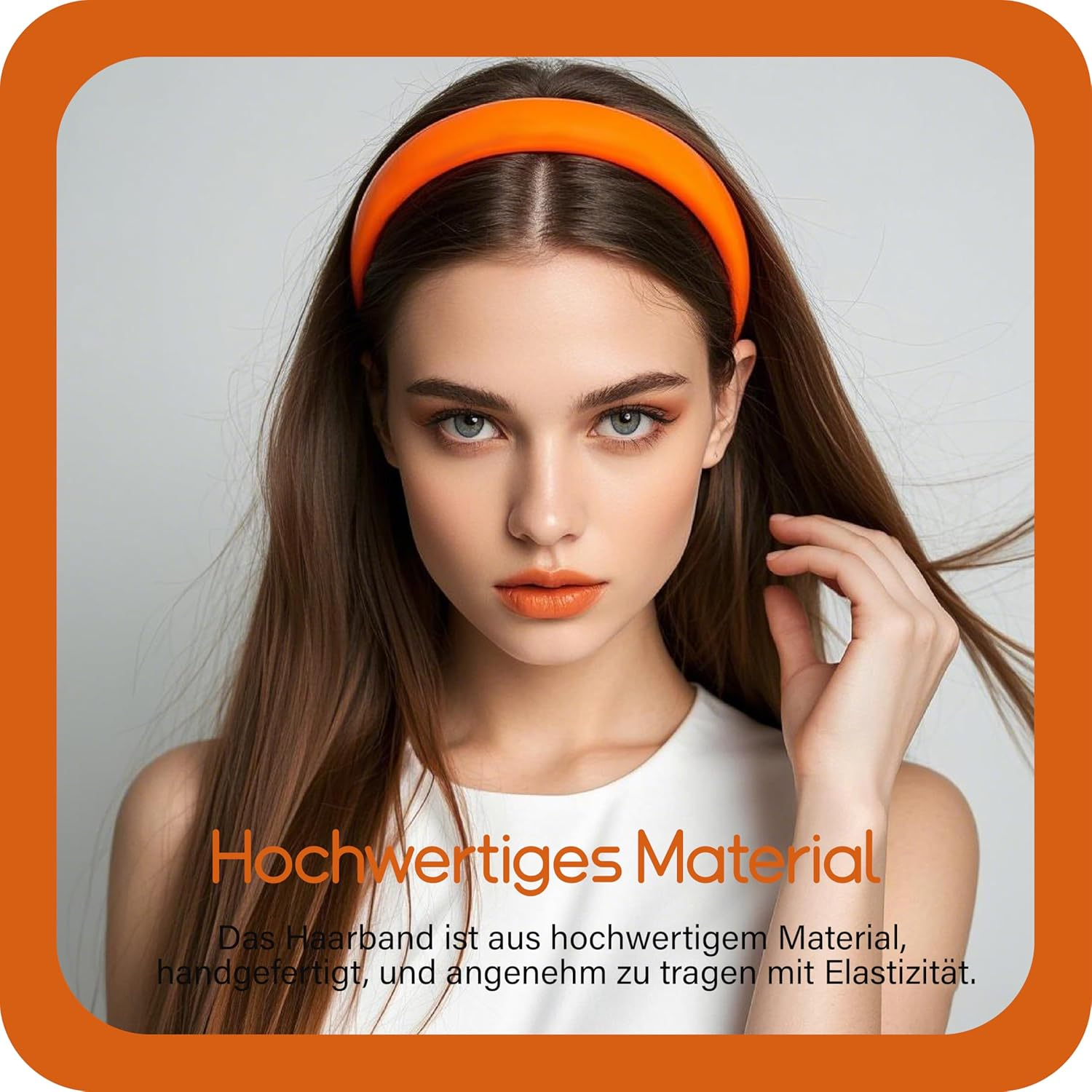 Esshogo Hair Band Orange Headband, Fashion Hair Accessories for Women Girls, Wide Headband, Orange Headband, Wide Hair Band, Wide Headband, Headbands Hair Band image number 4