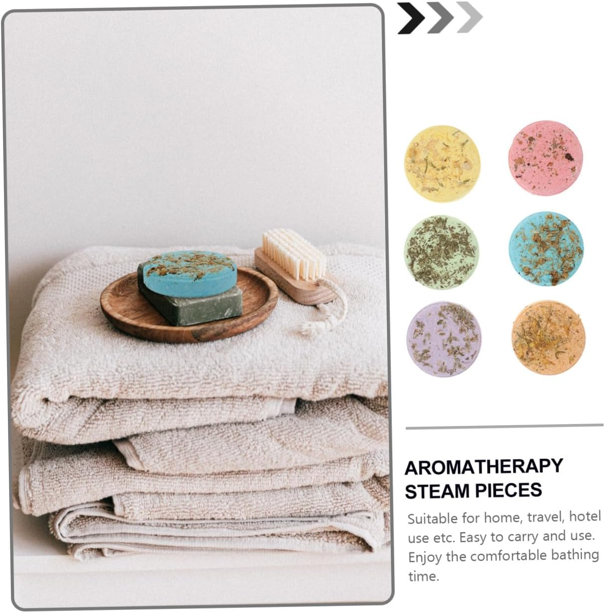 ULTECHNOVO 6Pcs Aroma Bath Pieces Shower Accessory Aromatherapy Steam Flakes for Bathroom Decoration Home Spa Using image number 4