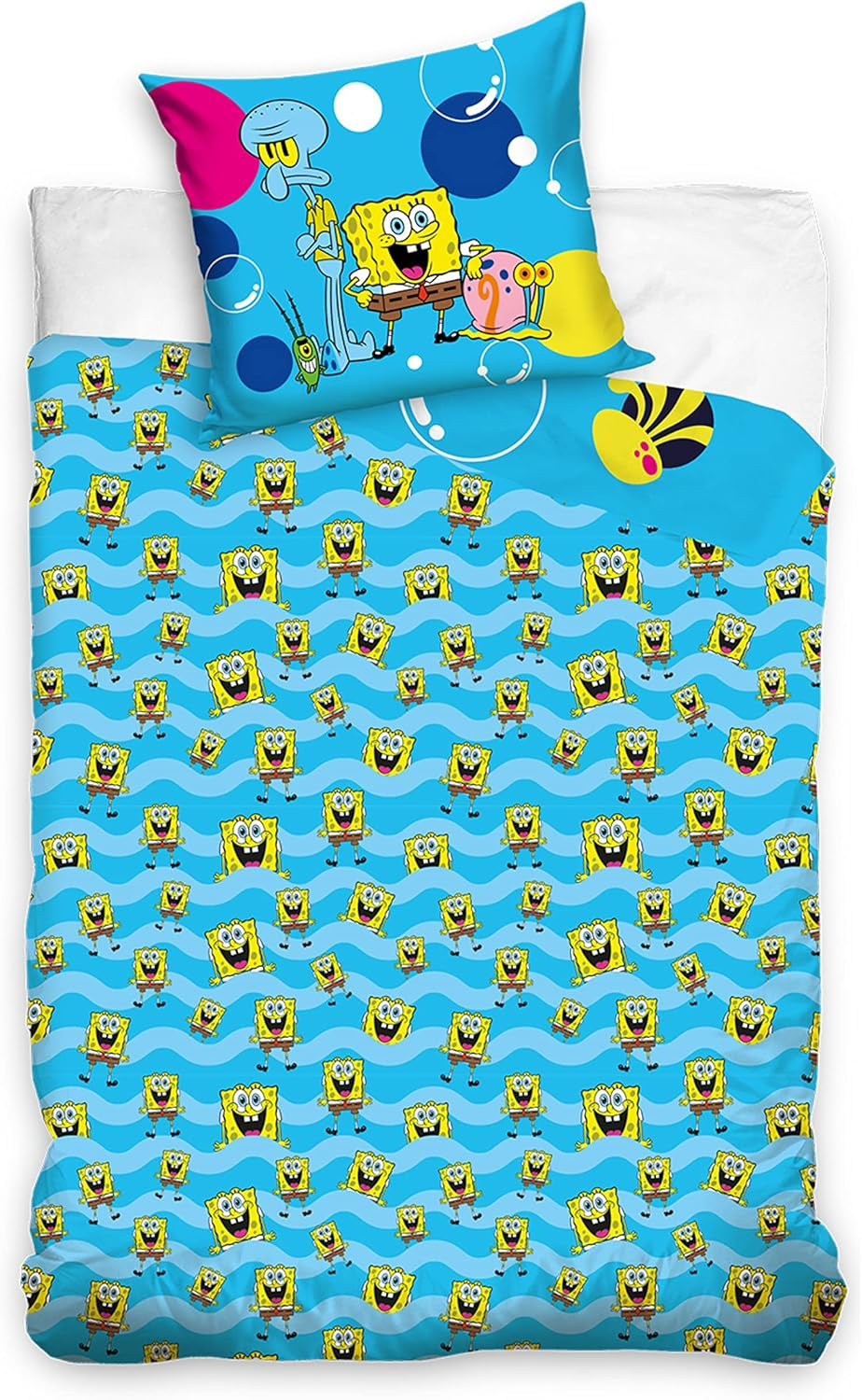 Mtonlinehandel Squarepants Bed Linen Duvet Cover 135 X 200 Cm 80 X 80 Cm Cotton &middot; Children'S Bed Linen for Girls and Boys &middot; 2-Piece &middot; 1 Pillowcase 80 X 80 Cm + 1 Duvet Cover 135 X 200 Cm image number 2