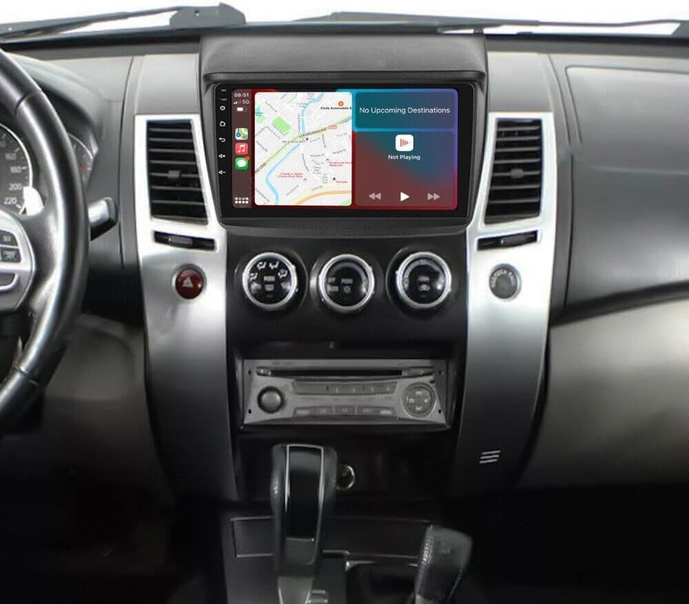 Car Stereo Compatible for Mitsubishi Triton ML MN 2006-2015 Double DIN Car Stereo Radio 2+32G 9" Touch Screen Radio Wireless Carplay Android Auto Bluetooth Wifi FM GPS Mic image number 1