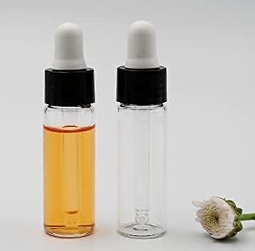 8ML Refillable Clear Glass Essential Oil Bottles Eye Dropper Vials Perfume Cosmetic Liquid (Quantity10, Transparent)