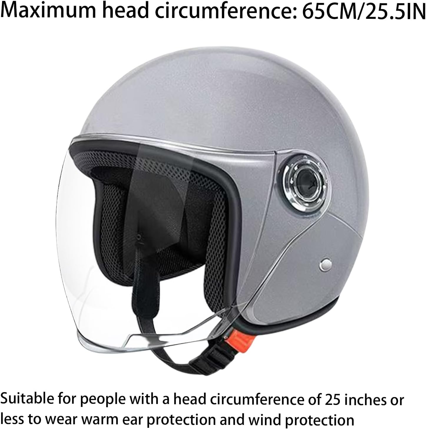 Open Face Motorcycle Helmet, Helmets Motorbike Adult, 3/4 Motorcycle Helmets with Clear Visor, Motorcycles Half Helmet, Moped Scooter Helmetss Four Season for Women, Men